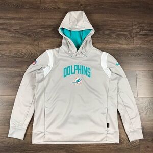 Nike Therma-FIT NFL Miami Dolphins Women’s On Field Gray Hoodie Size Large NEW